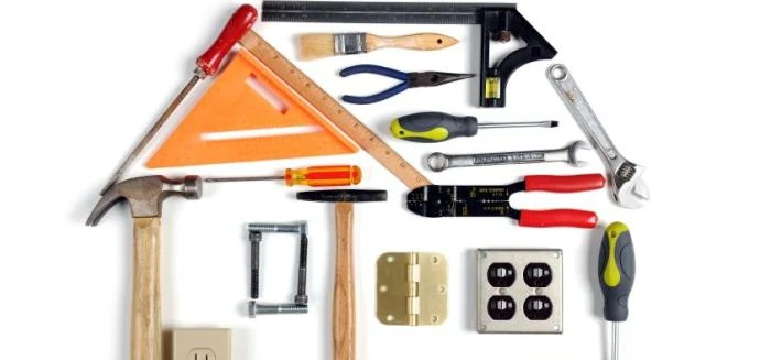 tools arranged to form house shape
